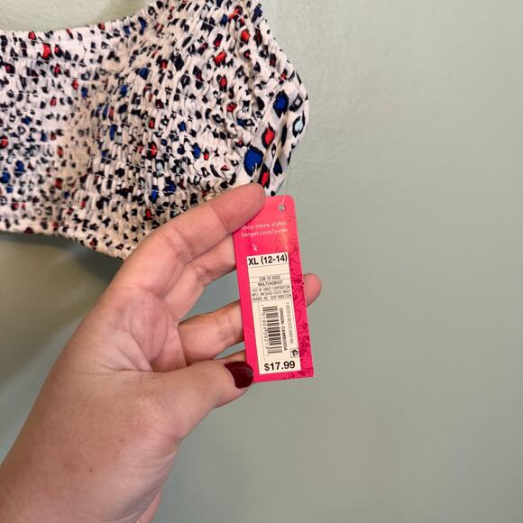 Xhilaration 2pc Bikini Set Girls 12-14 XL White Multicolor Padded Chic Beach NWT - Picture 5 of 16